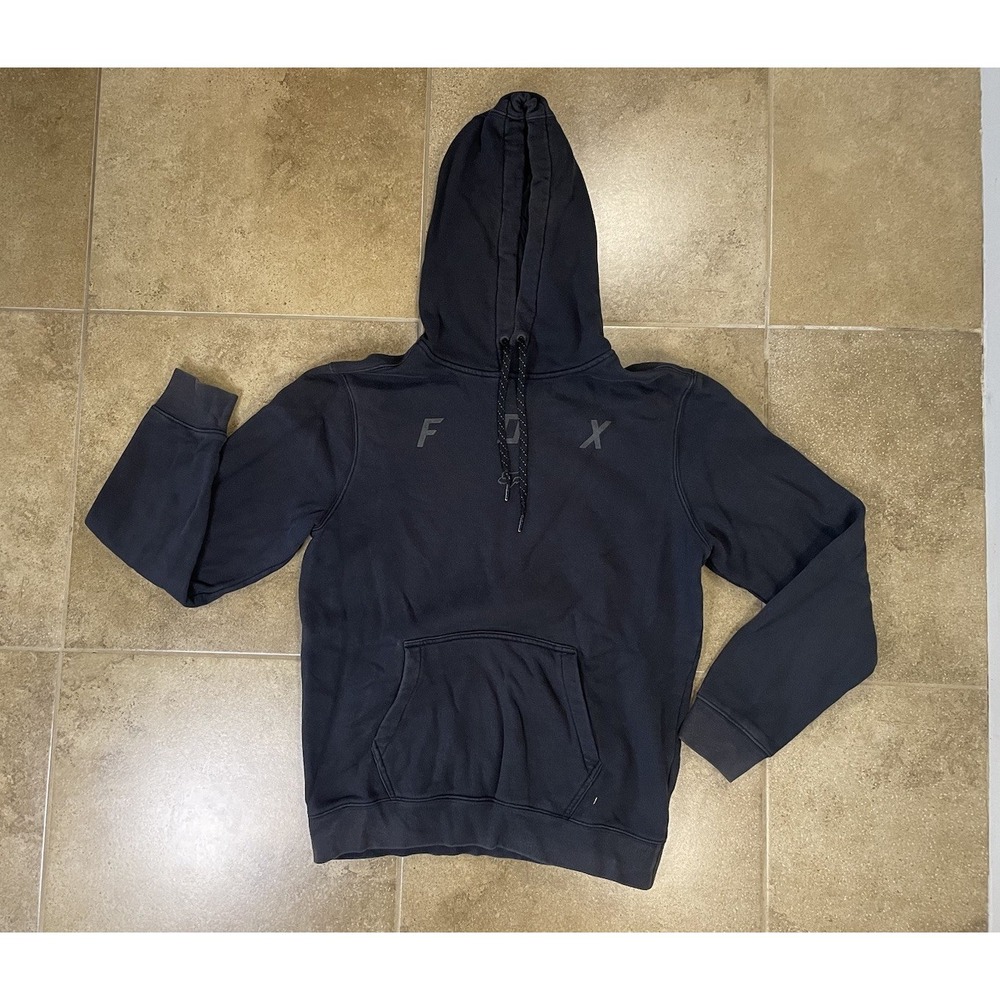 Fox Racing Hoodie Mens Sz M Black White Head Logo Pullover Motocross Motorcycle